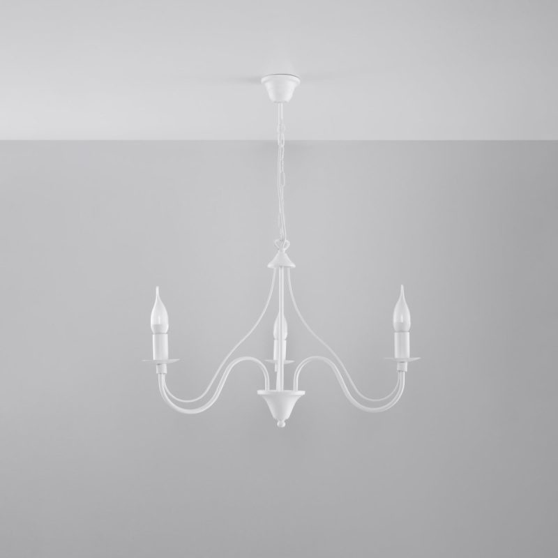 Bijeli vintage luster MINERWA 3 s tri kraka