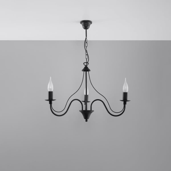 Crni luster u vintage stilu MINERWA 3 kraka