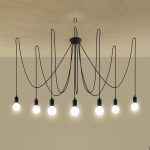 Crni luster EDISON 7 žarulja