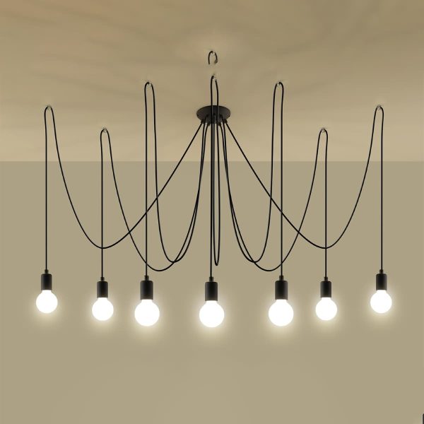 Crni luster EDISON 7 žarulja
