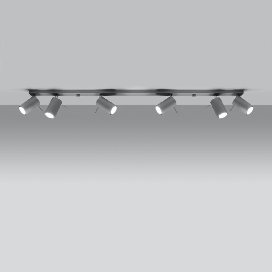 Stropna lampa RING 6L siva