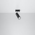 Crni stropni reflektor DIREZIONE 1 spot