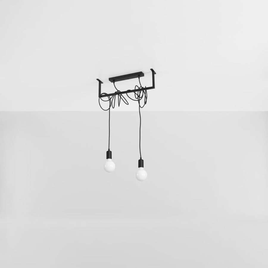 Luster SALAMANCA 2 crni za 2 žarulje