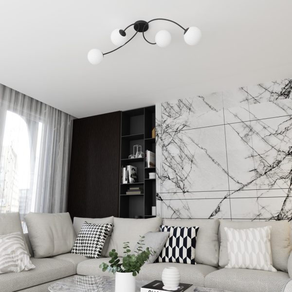 Luster kugle u bijeloj boji VIBRA 4 BL